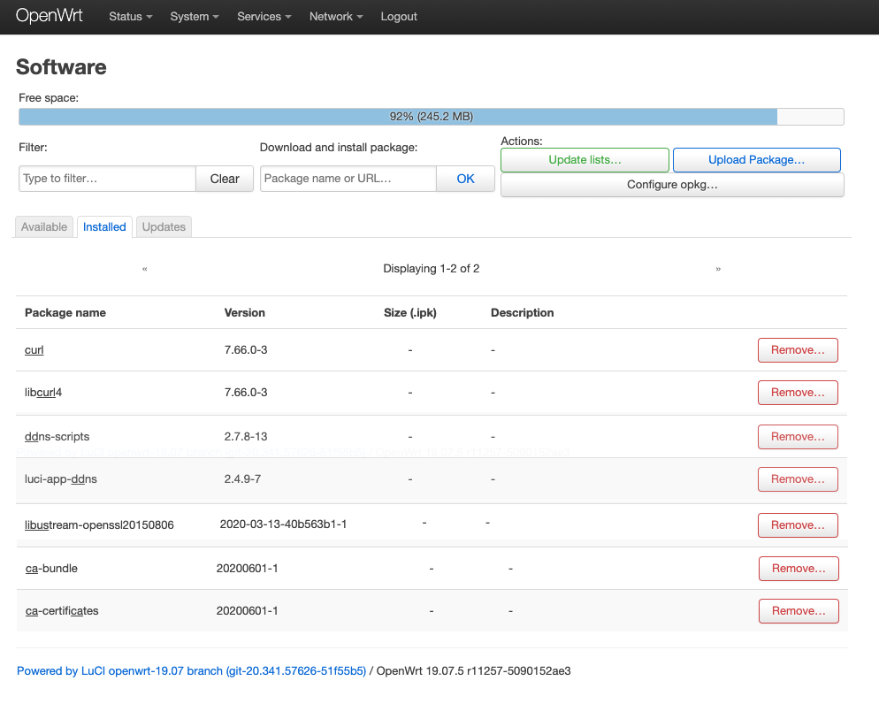 OpenWrt additional packages